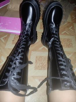 Product Review of PINKEY P052 Sepatu Boots Wanita Sepatu Martin Tinggi Sebetis Shoes from a**h 2