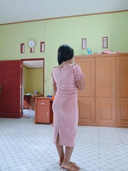 Product Review of Carolina Midi Dress Wanita Casual Baju Fit Lembut Linen from L**🤏 1