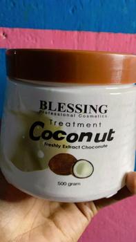 Product Review of BLESSING Hair Mask Treatment 500 Gr | Masker Rambut | Hair Care Mask | Hair Treatment with Coconut Perawatan from M**🥶 0