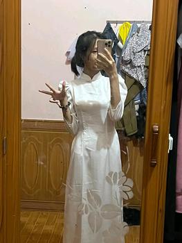 Product Review of Áo dài  trắng truyền thống chảnh hàng thiết kế 4 tà from м**˙ 2