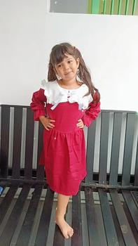 Product Review of Dress anak lengan panjang / Dress import anak Korean style / Gaun pesta anak perempuan usia 6 7 8 9 10 tahun / Dres anak tanggung/ Kids Queen665 from K**a 0