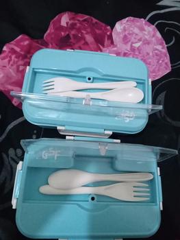 Product Review of Kotak Tempat Makan Lunch Box Tempat Makan Bekal Set Sendok Garpu from s**7 1