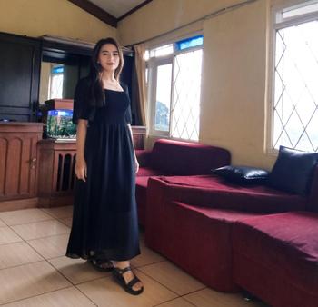 Product Review of KC - Malika Midi Dress - 2 Size - Square Neck Chiffon ada furing from t**a M**a 0