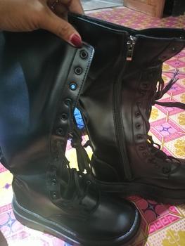 Product Review of PINKEY P052 Sepatu Boots Wanita Sepatu Martin Tinggi Sebetis Shoes from k**o 0