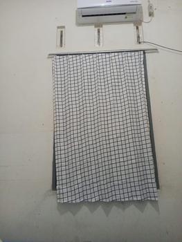 Product Review of tirai Gorden Plisket Katun Polymicro Terbaru Motif Kotak-Kotak dengan Dekorasi Menarik Dekorasi Pintu Jendela Biru minimalis murah kawat white hordeng plimickro Curtain abu aesthetic from O**a 0