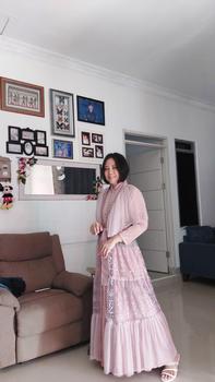 Product Review of Ghalya Dress Versi 2 Satin Silk Lapis Tile mix brokat Payet || RONAACHRISS from 8**a 1