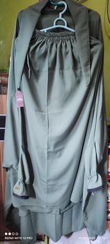 Product Review of French Khimar tangan Renda syari Bahan Wolfis Malebbii Wardrobe hitam jilbab muslim  panjang  karet instan from H**6 0