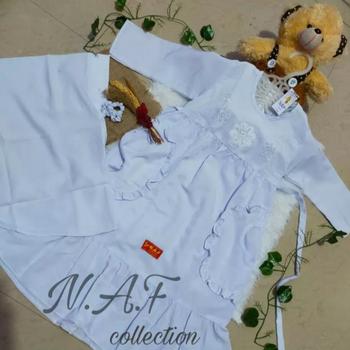 Product Review of Gamis anak putih bordir kantong 2 /gamis anak manasik 4_12th Muslim Sekolah Seragam Baju Tanggung Jilbab Setelan Panjang Nyaman Dress from m**n 0