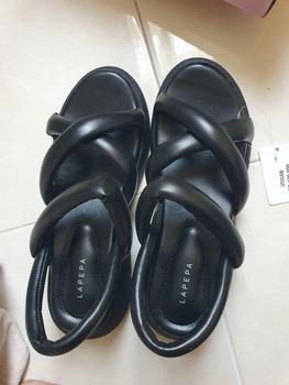 Product Review of LAPEPA YUK - Sepatu Sandal Wanita Wedges VIVIAN Model Silang dua Tali Strap Belakang Hak Tinggi Sole 3 cm Spatu Sendal Gunung Cewek  Size 36 37 38 39 40 41 Warna Hitam Black Kekinian Premium Terbaru Shoes Ori Original Mall Official Store Promo from ✨**️ 0