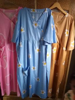 Product Review of Paket 3pcs Daster Kimono Long Busui Motif Belah Samping Panjang Bumil Katun Rayon from y**e 0