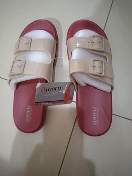 Product Review of LUOFU E 7188 -B2K5WS SIZE 36-40  l Sandal Selop ban 2 jelly wanita l Sendal kokop cewek impor from R**a 1