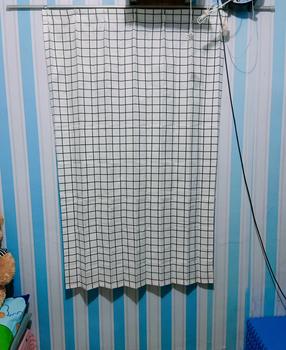 Product Review of tirai Gorden Plisket Katun Polymicro Terbaru Motif Kotak-Kotak dengan Dekorasi Menarik Dekorasi Pintu Jendela Biru minimalis murah kawat white hordeng plimickro Curtain abu aesthetic from A** H**a 0