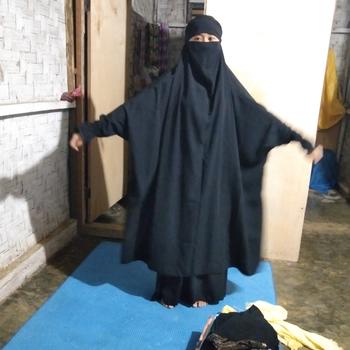 Product Review of French Khimar tangan Renda syari Bahan Wolfis Malebbii Wardrobe hitam jilbab muslim  panjang  karet instan from U**i 1