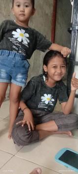 Product Review of Vendom Kids Baju Kaos Anak Washet Laki-Laki / Perempuan Unisex Umur 1-12 Tahun Bahan Cotton 30S Katun Santai Polos Hitam from w**i 0