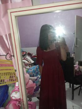 Product Review of KC - Malika Midi Dress - 2 Size - Square Neck Chiffon ada furing from d**🐾 0