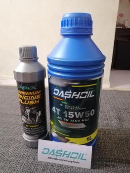 Product Review of DashOil 4T Semi Sintetik 15W50 API SN JASO MA2 1 LITER from S**n 0