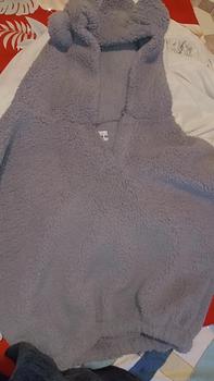 Product Review of Sweater Hoodie Crope V Bear Sherpa Bulu Domba Fit Wanita Tebal Oversize Cream from m**a 1