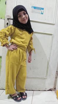 Product Review of K&K FASHION/Setelan anak kekinian/set kids korea/Livina Set kids/setelan anak viral/Setelan terbaru/crinkle Air Flow/Setelan murah meriah/Lengan Serut/setelan lucu/modis/casual/bisa COD Polos Kids Celana Fashion Pakaian from P**i A** 0