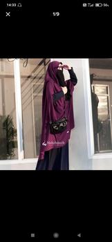 Product Review of cozy khimar non pad jahit 4 lengan bolong Hitam Kerudung bergo jumbo khimar Syari Muslim Oval Jilbab Instan Wolfis Tangan from T**n 0