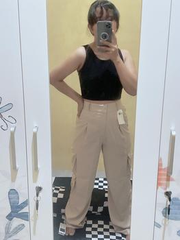 Product Review of SIVALI Bonnie Cargo Pants - Highwaist Loose Cargo - Celana Kargo Wanita - Baggy Pants Panjang Polyester Kulot Casual Hitam Kantor Kantor Formal Kerja Kerja Kerja Basic Karet from ** ** ** ** ** 1