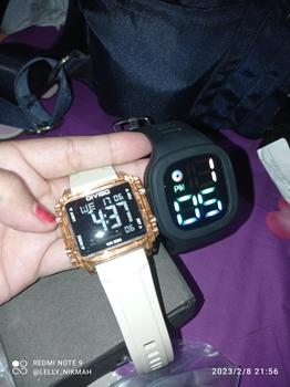 Product Review of Jam Tangan Wanita DIVIGO DV-2110 Transparan Original Digital Kotak Strab Rubber Tahan Air Digital Besi Stainless from s**9 0