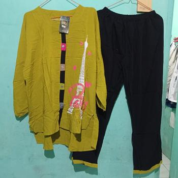 Product Review of ONE SET SETELAN RAYON SABLON LENGAN 7/8 MOTIF PRS2 WARNA POLOS from S**n 1
