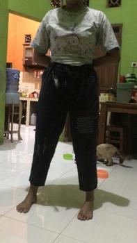 Product Review of SELLA GARIS BLACK CELANA BAGGY JEANS Bordir Kantong Karet Samping from a**z 0