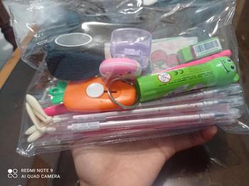 Product Review of Pouch Set alat tulis viral alat-alat sekolah aesthetic Pulpen pensil penggaris dll Penghapus Rautan Stationery from K**💫 1