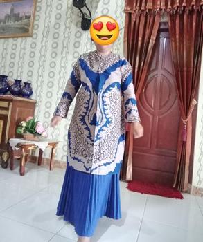 Product Review of Tunik Kancing terbaru modern dress, Pakaian muslim wanita lengan panjang tunik batik Katun Nyaman from M**S W**👣 0