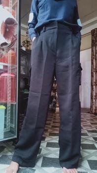 Product Review of SIVALI Bonnie Cargo Pants - Highwaist Loose Cargo - Celana Kargo Wanita - Baggy Pants Panjang Polyester Kulot Casual Hitam Kantor Kantor Formal Kerja Kerja Kerja Basic Karet from r**k 2