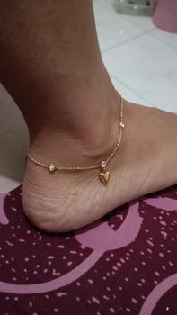 Product Review of Flexion - Gelang Kaki Wanita Lucia - Titanium Anti Karat/Hitam/Luntur - Aksesoris dan Perhiasan Fashion Korea Aesthetic Anklet Gold from D**z 0
