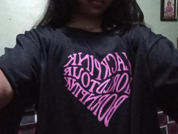 Product Review of KAOS OVERSIZE CROP TOP BLACKPINK WORLD TOUR LOVE Combed Sablon Soft Wanita Popular M from i**m 0