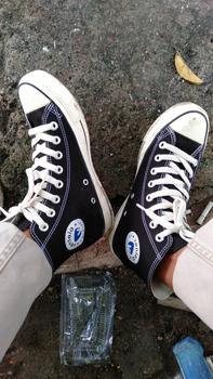 Product Review of Ventela Ethnic High Black Natural Sepatu Sneakers Pria (Siluet 70s) Canvas Shoes Casual from T**࣭ 0