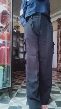 Product Review of SIVALI Bonnie Cargo Pants - Highwaist Loose Cargo - Celana Kargo Wanita - Baggy Pants Panjang Polyester Kulot Casual Hitam Kantor Kantor Formal Kerja Kerja Kerja Basic Karet from r**k 0