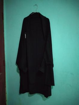 Product Review of French Khimar tangan Renda syari Bahan Wolfis Malebbii Wardrobe hitam jilbab muslim  panjang  karet instan from s**a 1