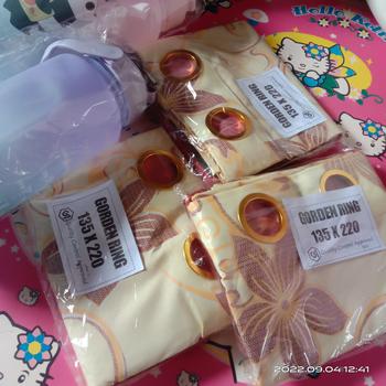 Product Review of Gorden Pintu Murah Hordeng Jendela Panjang untuk Ruang Tamu atau Kamar Tidur model Smokring 12 Ring Warna Gold Kuning Kain Katun from n**2 0