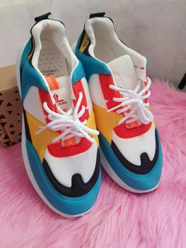 Product Review of Larocking - Zavyr Biru Kuning | Sepatu Sneakers Running Gym Shoes Abu Outdoor from n**i 1