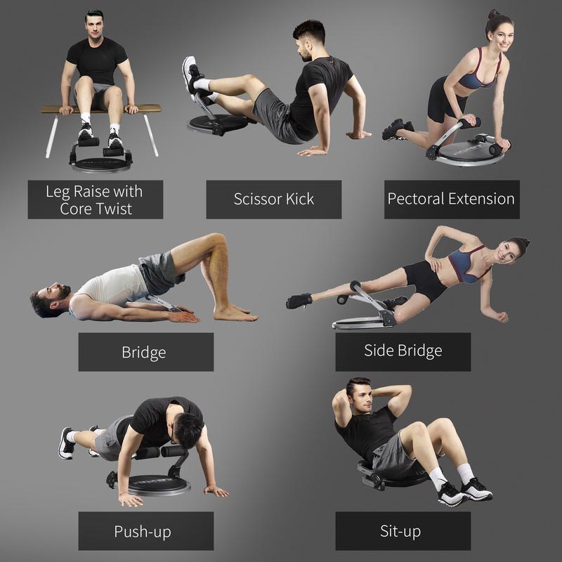 HOMCOM Abs Trainer, Ab Crunch Machine, Foldable Abdominal Trainer, Core Fitness & Whole Body Exercise Equipment for Home Gym 4