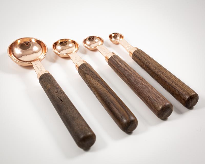 Wooden Rose Gold Measuring Cups & Spoons 5