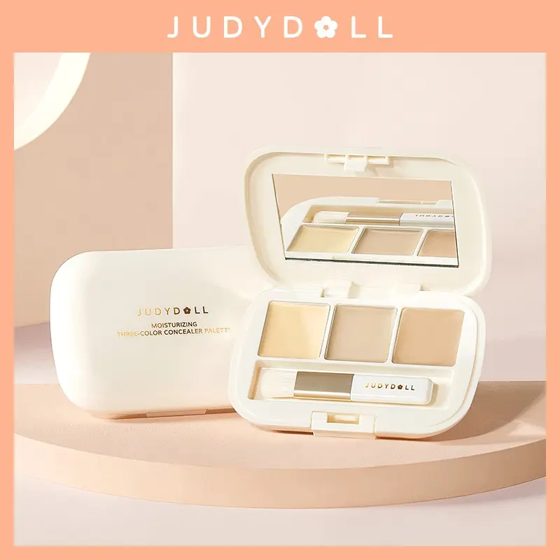 Judydoll Three-Color Concealer Palette Blemishes Spots Acne scars Covering Tear troughs Filling