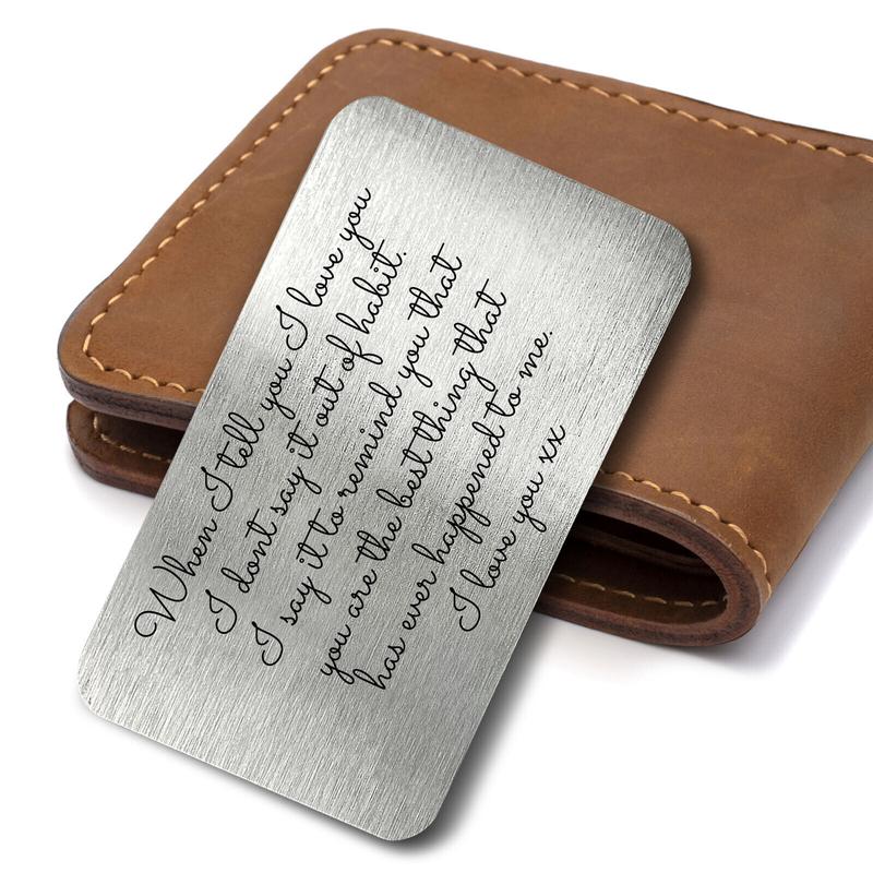 When I Tell You Quote Valentines Day Metal Card Keepsake Wallet Card Insert Gift 0