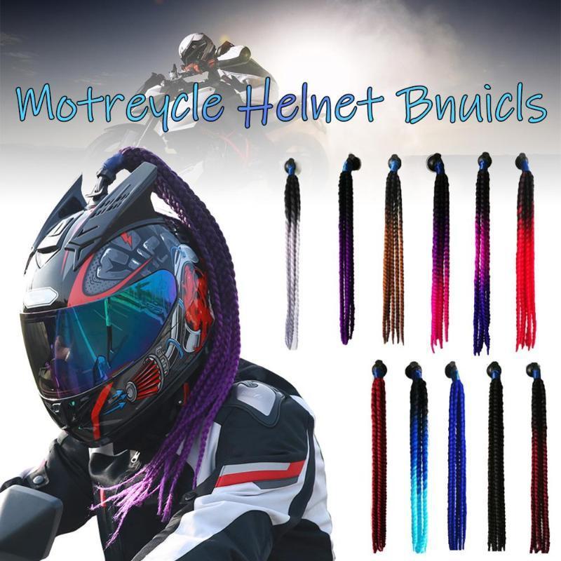 Gradient Motorcycle Helmet Hair Braid Motor Helmet Braid Ponytail ...