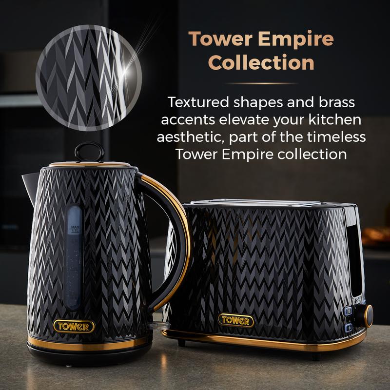 Empire 1.7 Litre Kettle with Brass Accents 3