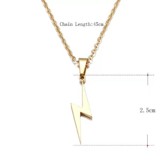 Lightning Pendants Necklaces For Protection Gold Silver Rose 4