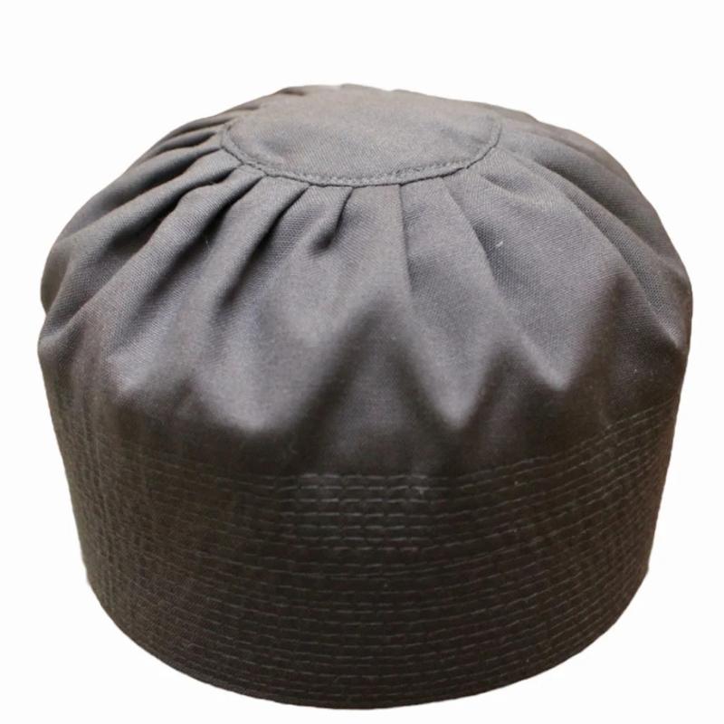 Muslim Prayer Hat Black White Pleated-top Fabric Islamic Peci Prayer Cap Kufi UK 3