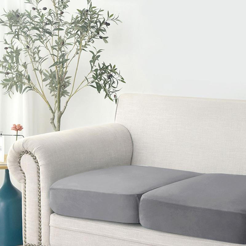 Velvet Sofa Seat Cushion Covers Length 50-65/125/190cm for 1/2/3-Seat Stretch Couch Protector Slipcovers 5