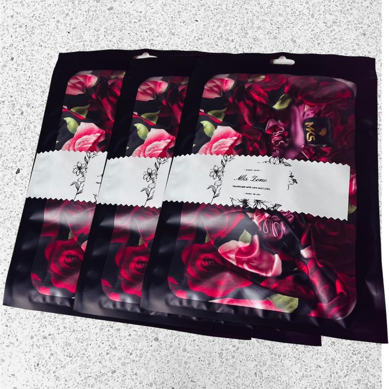 Hair Bonnet, Amour collection Silk Floral Silk Floral Plain 1