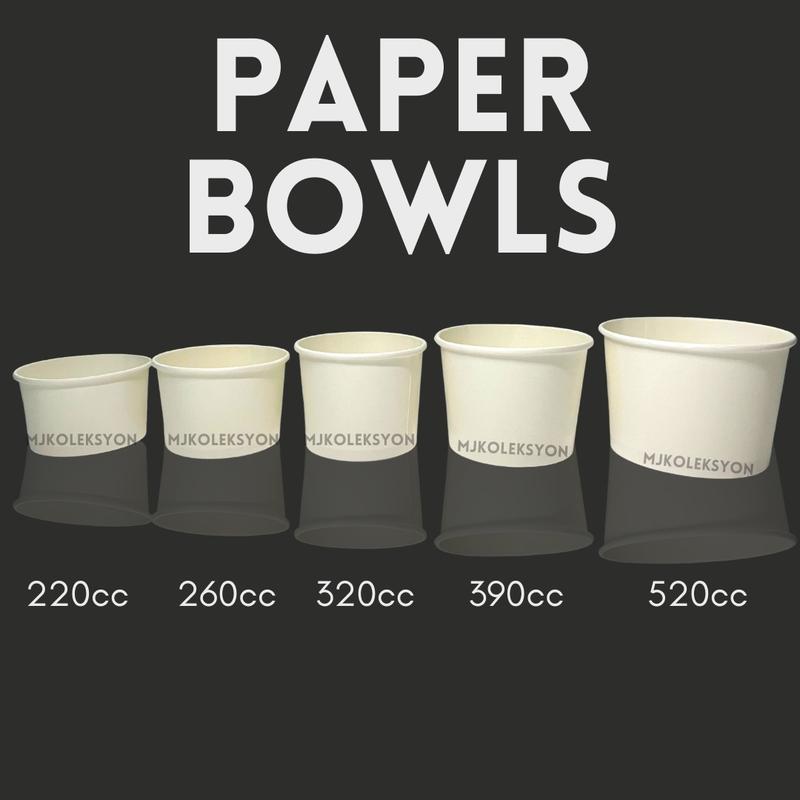 50pcs Paper Bowl Plain only 220cc, 260cc 320cc - TikTok Shop Philippines