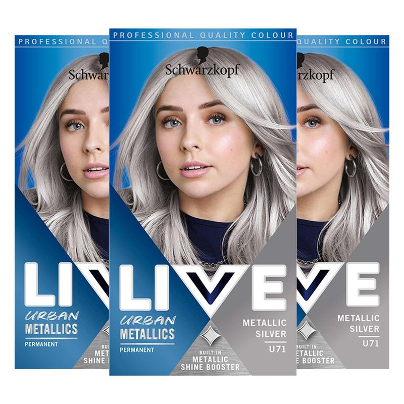 Schwarzkopf LIVE Urban Metallics Vibrant, Long Lasting, Permanent Silver Hair Dye, Infused with Coconut Oil for Shiny Hair, Choose Your Shade 2