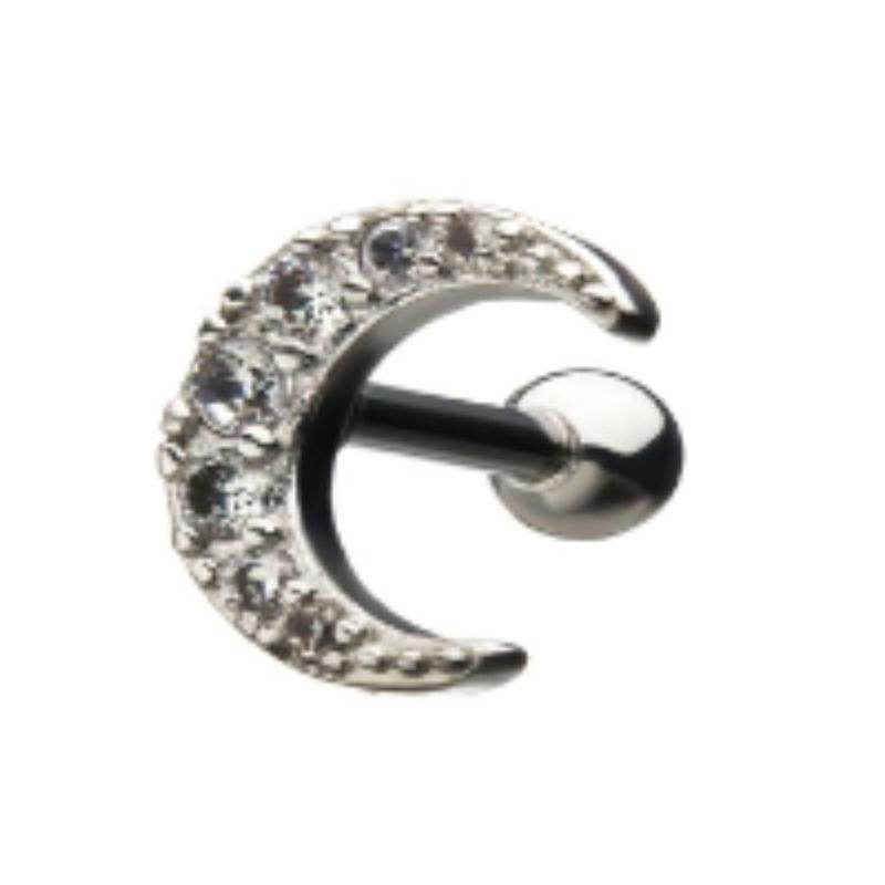 VARIOUS DESIGNS - Barbell Cartilage / Tragus Piercing / Helix | 316L Surgical Steel - Clear Crystal | 16 Gauge (1.2mm) or 18 Gauge (1.0mm) Thickness, 6 / 8mm bar length, 3mm ball diameter. 2